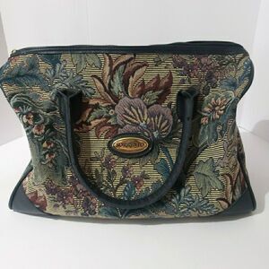 Sorrento Vintage Carry-All  Carry-On Floral Tapestry Luggage Overnight Tote Bag